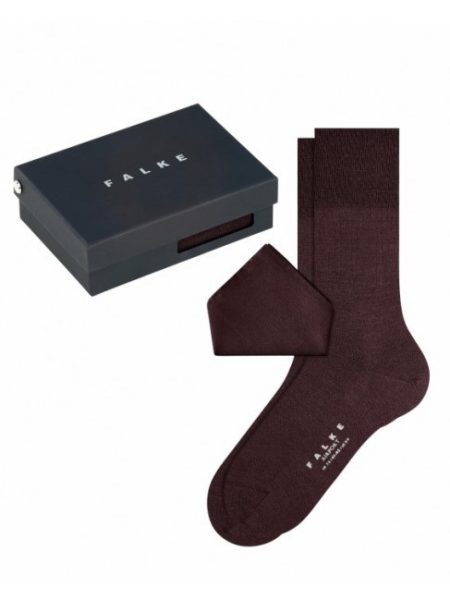 FB FALKE POKLON SET ČARAPE + DŽEPNA MARAMICA BORDO
