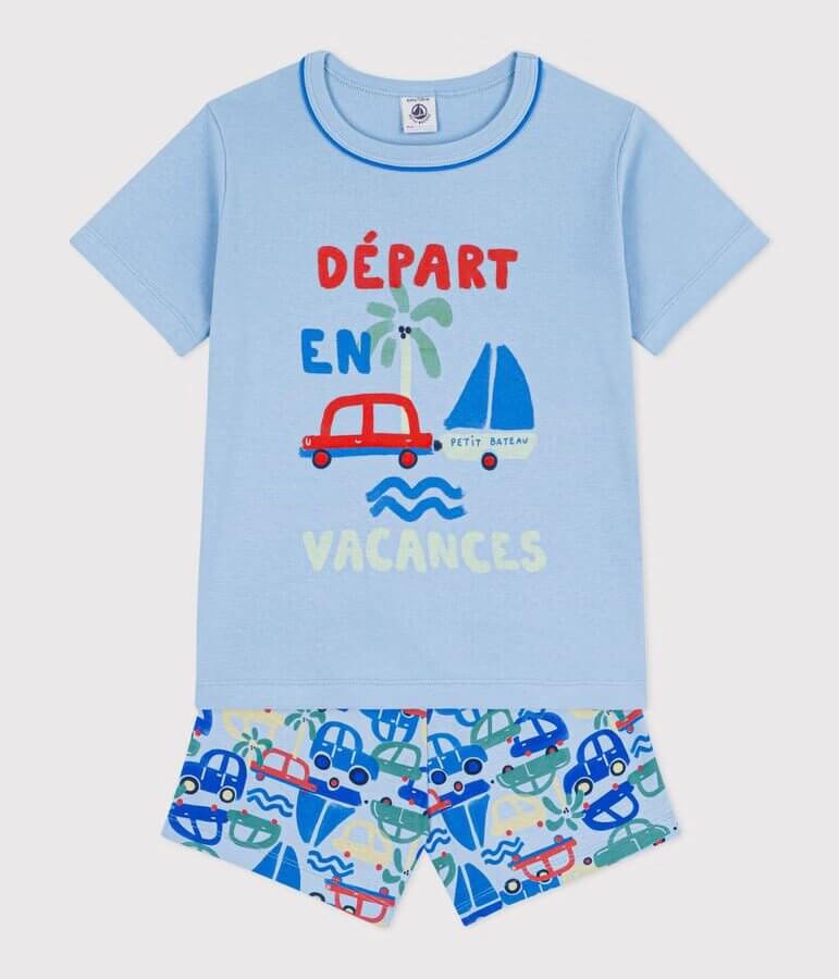 A0FDD01F2 PETIT BATEAU PIDŽAMA KRATKA AUTOMOBILI