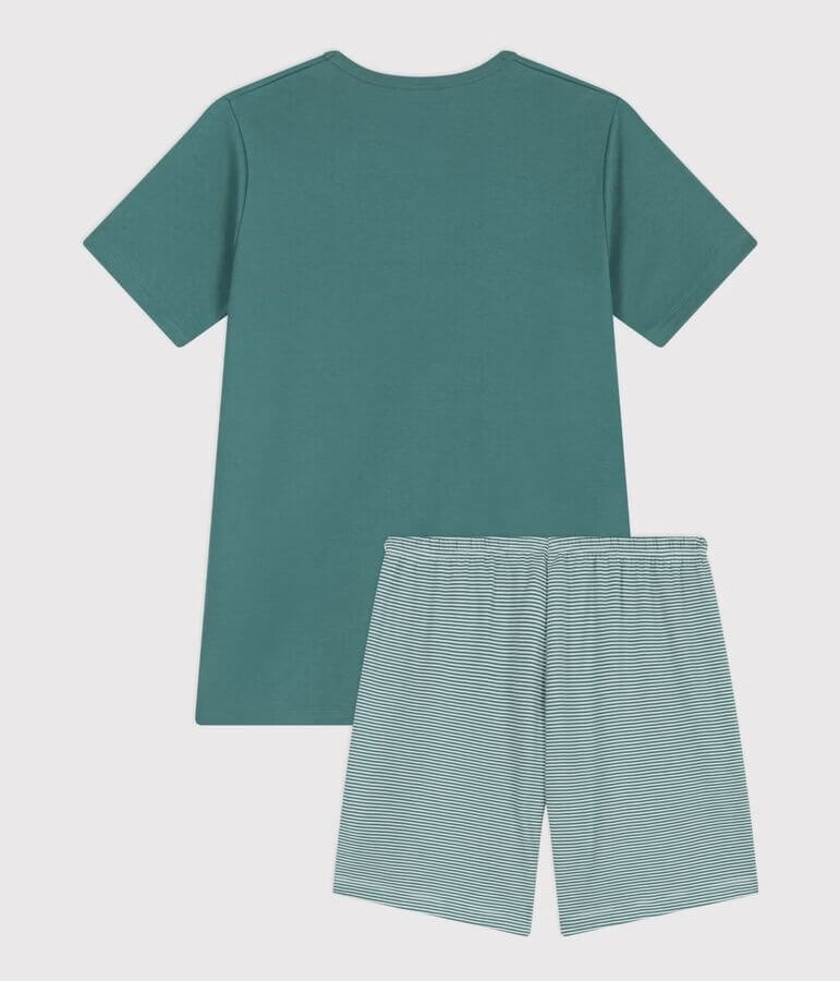 A0FDL01D PETIT BATEAU PIDŽAMA KRATKA ZELENA