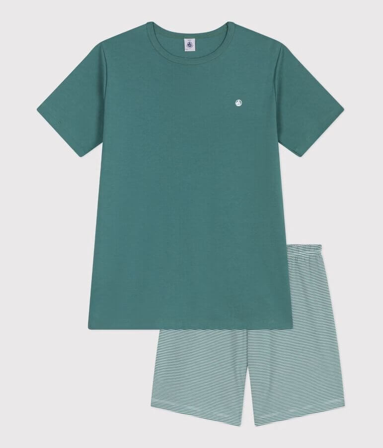 A0FDL01F1 PETIT BATEAU PIDŽAMA KRATKA ZELENA