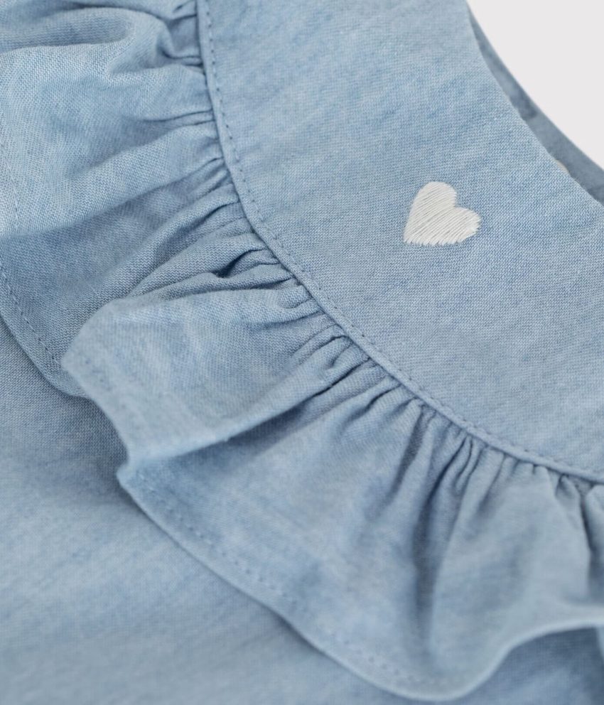 BLUZICA S VOLANIMA DENIM