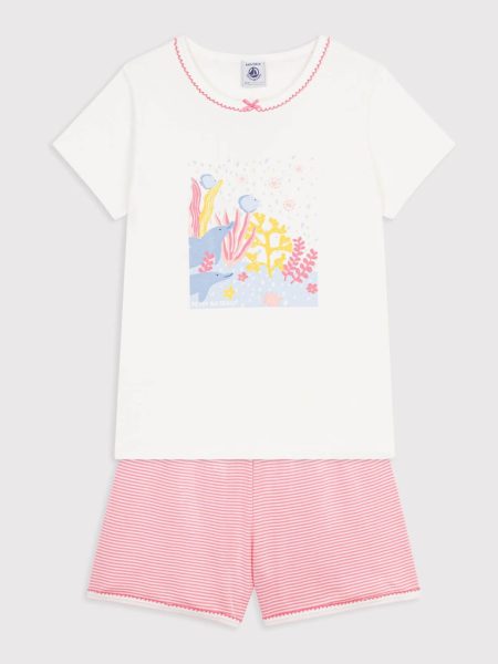 PETIT BATEAU PIDŽAMA KRATKA OCEAN ROZA
