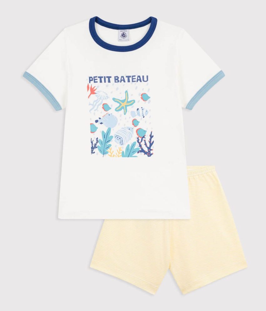 PETIT BATEAU PIDŽAMA KRATKA OCEAN
