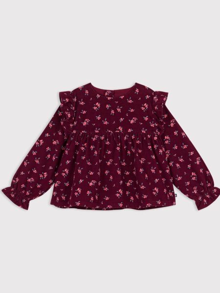A0GP201F1 SAMTENA BLUZA BORDO CVJETIĆI