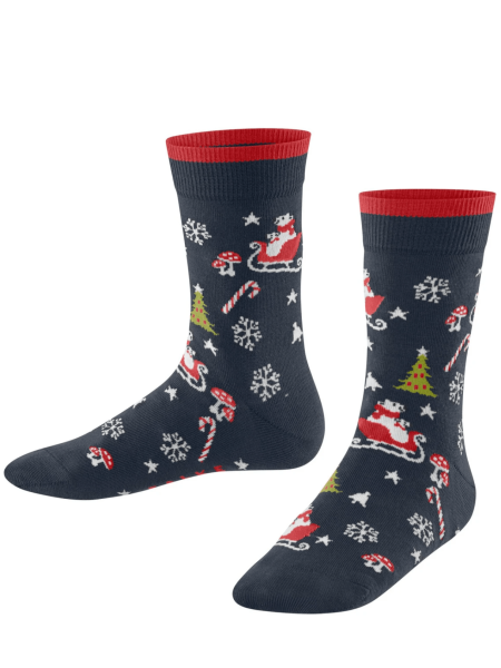 10510 6116 (1) FALKE NOGAVICE BEARY X-MAS SPACE BLUE
