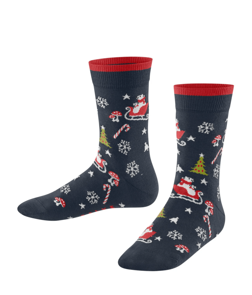 FALKE NOGAVICE BEARY X-MAS SPACE BLUE