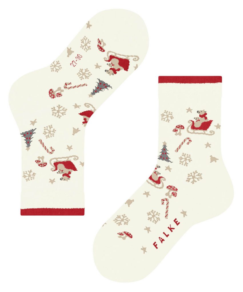 FALKE NOGAVICE BEARY X-MAS OFF-WHITE